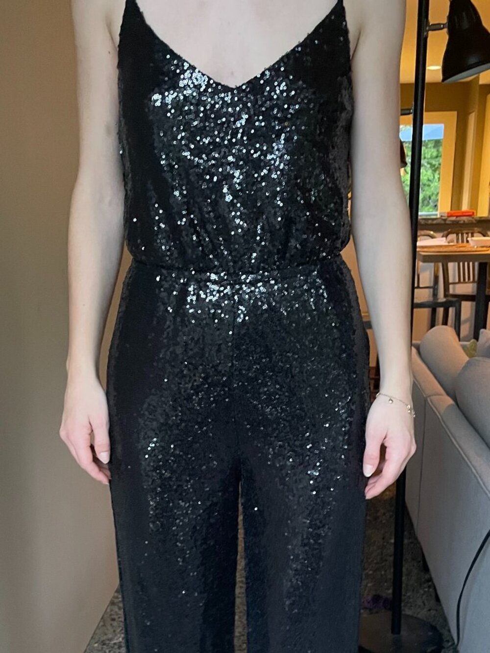 Black Sequin Jumpsuit